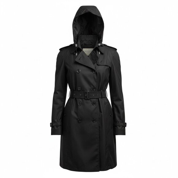 BURBERRY Black Raincoat - Picture 3 of 12